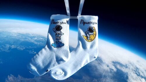 Mark Formelle отправил в стратосферу носки из новой коллекции, посвященной покорителям космоса